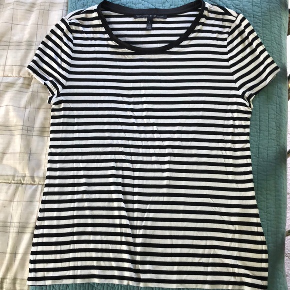 White House Black Market Tops - WHBM - NWOT black /white striped tee with silver accents.